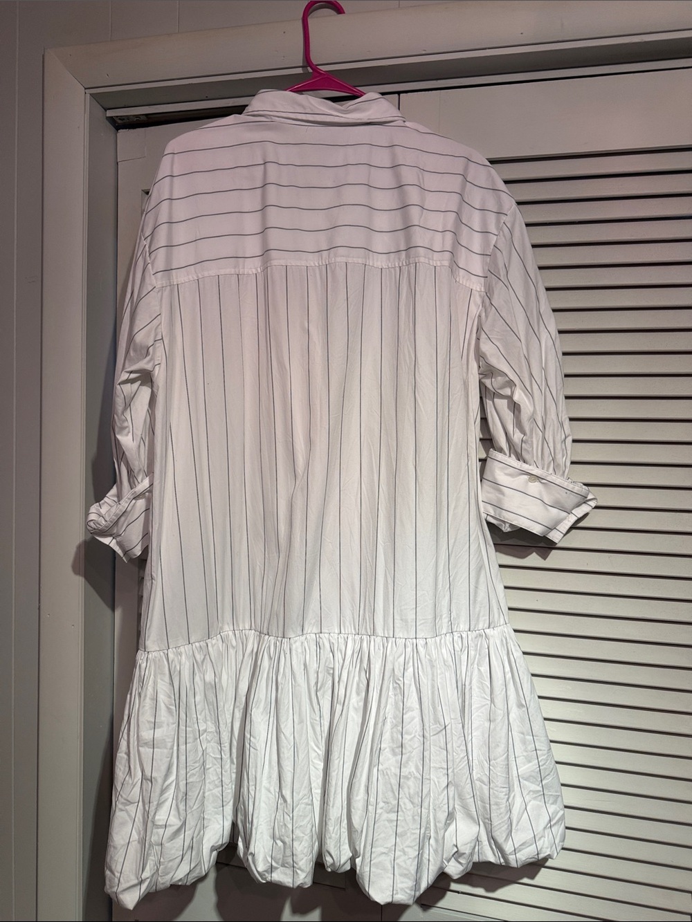 Madewell White Dress with Thin Gray Pinstripes - Picture 5 of 5